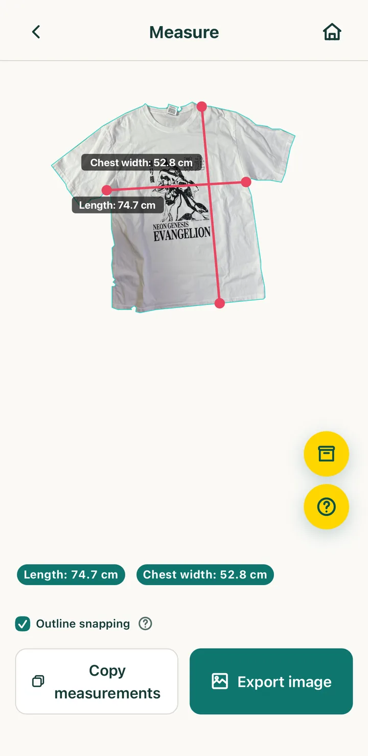 Otja — Measure clothing from one photo